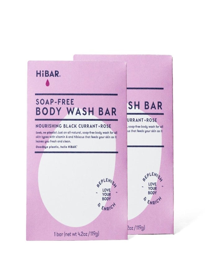 HIBAR - Nourish Solid Body Wash Bar - Replenish & Enrich - With Pomegranate Sterol & Jojoba Protein - Daily Use & Sensitive Skin - Plastic, Paraben & Soap-Free - Vegan - Black Currant + Rose - 2 PACK - Image 1